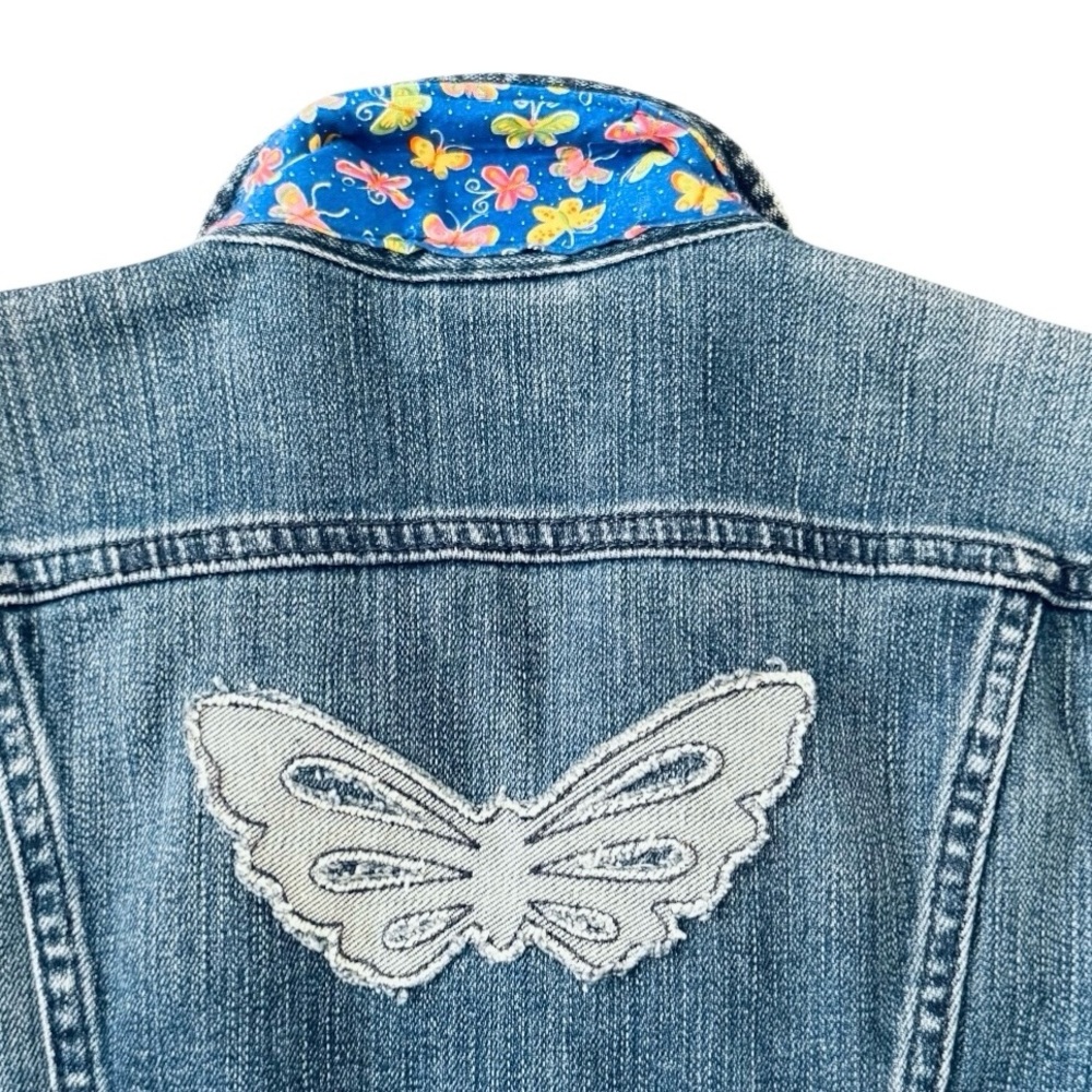 7 for all Mankind Jean Jacket Butterfly motif. Customized Large